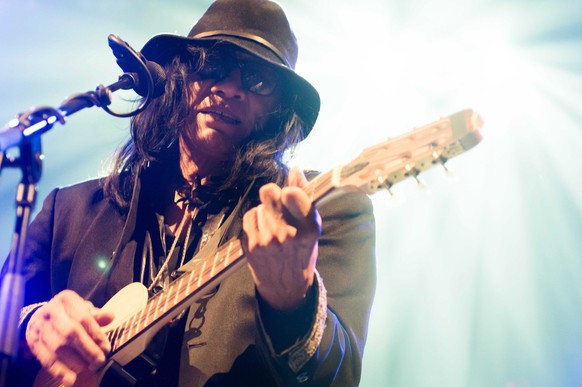 epa10792129 (FILE) - US folk musician Sixto Rodriguez performs on stage during a concert in the Heineken Music Hall in Amsterdam, The Netherlands, 01 July 2013 (reissued 09 August 2023). Musician Rodr ...