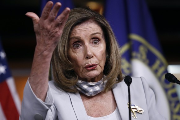 House Speaker Nancy Pelosi of Calif., speaks during a news conference on Capitol Hill in Washington, Thursday, Aug. 13, 2020. (AP Photo/Patrick Semansky)
Nancy Pelosi