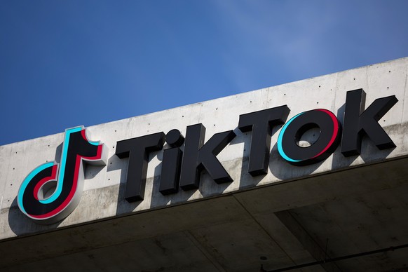 epa11156765 A sign is on display at TikTok in Los Angeles, California, USA, 15 February 2024. The city of New York, along with the school district and health organizations, filed a lawsuit against the ...