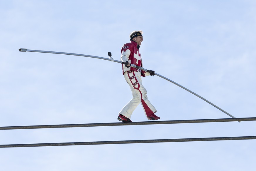 ARCHIVBILD ZUR ANKLAGE GEGEN FREDDY NOCK --- Freddy Nock, tightrope walker, during the inauguration ceremony of the new 3S ropeway on Saturday, September 29, 2018, in Zermatt, Valais, Switzerland. Aft ...