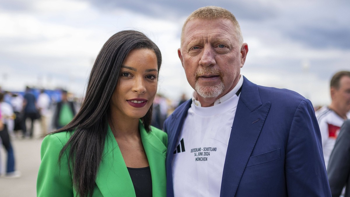 Munich, Germany. 14th Jun 2024. Lilian de Carvalho Monteiro and Tennislegende Boris Becker Germany - Scotland Deutschland - Schottland 14.06.2024 *** Munich, Germany 14th Jun 2024 Lilian de Carvalho M ...