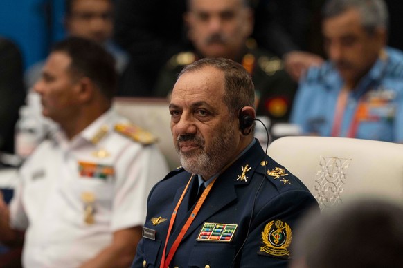 Iran Defense Minister Aziz Nasirzadeh attends the Defense Ministers' Meeting of the Shanghai Cooperation Organization Members States in Qingdao in eastern China's Shandong province on Thursd ...