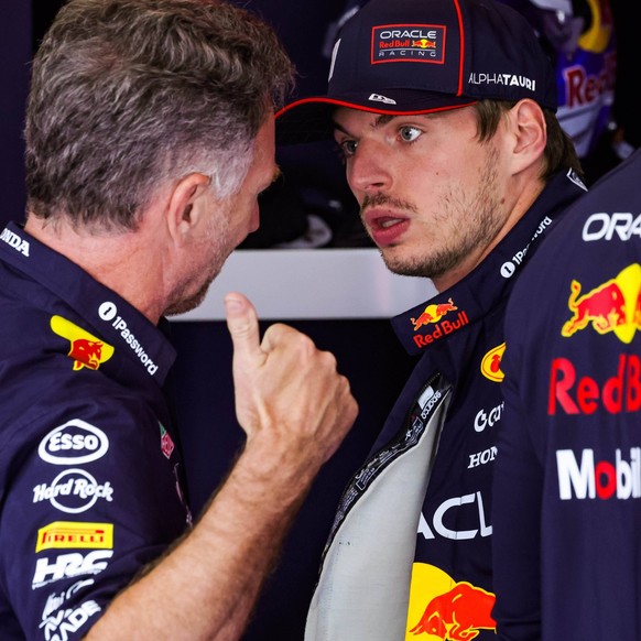 F1 - BRITISH GRAND PRIX 2025 HORNER Christian gbr, Team Principal of Red Bull Racing, VERSTAPPEN Max ned, Red Bull Racing RB21, portrait during the Formula 1 Qatar Airways British Grand Prix 2025, 12t ...