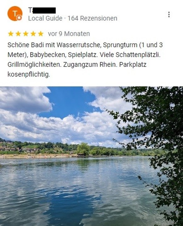 Funny Google Reviews of Swiss Badis: Flaach