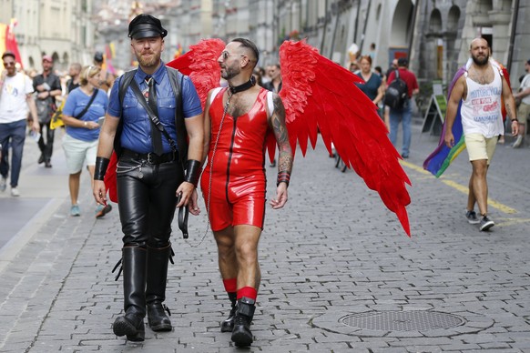 epa06164832 Participants attend the &#039;Pride Ouest Berne&#039;, in Bern, Switzerland, 26 August 2017. This year&#039;s slogan is &#039;The Power of Diversity.&#039; EPA/PETER KLAUNZER