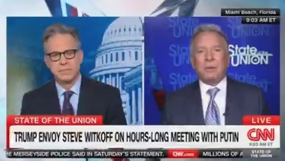 Witkoff spricht bei CNN über US-Sicherheitsgarantien für die Ukraine.