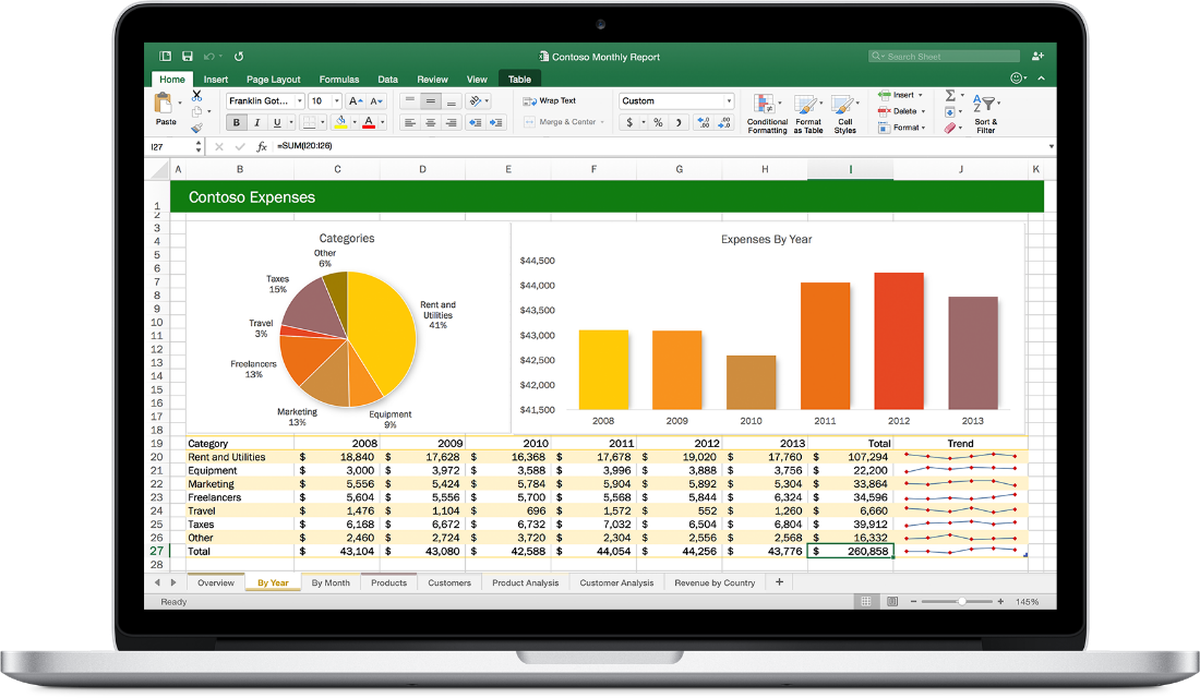 Office 2016 für den Mac, Excel