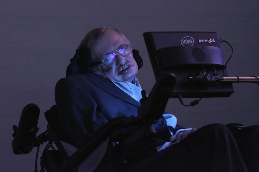 Stephen Hawking im Dezember bei einem Vortrag in London.