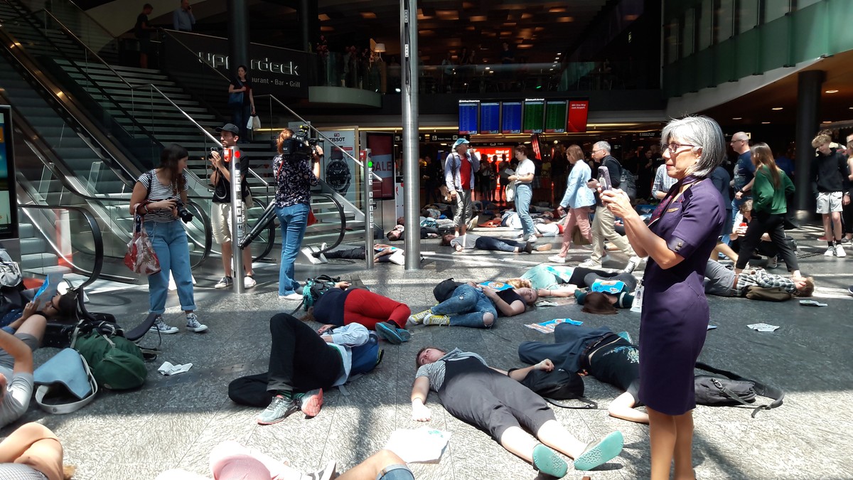 Flugstreik Aktion Flughafen Zürich, 13.7.2019