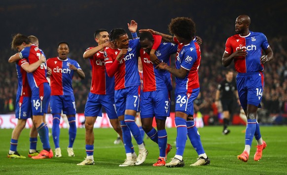 Crystal Palace v Manchester United, ManU London, UK - 6 May 2024 Goal celebrations for Tyrick Mitchell of Crystal Palace during the Premier League match between Crystal Palace and Manchester United at ...