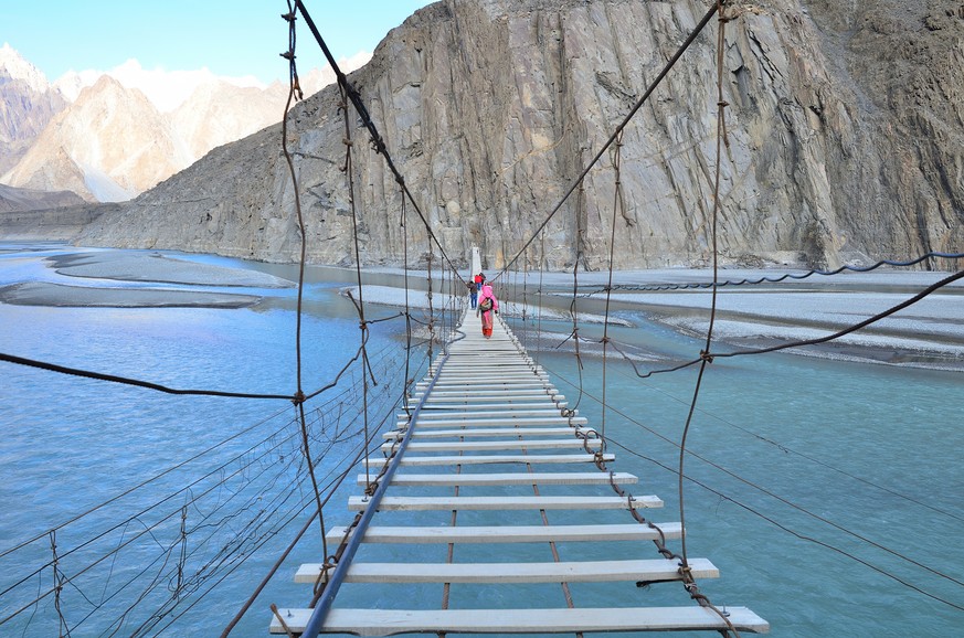 Hussaini-Brücke, Hunza-Tal, Pakistan