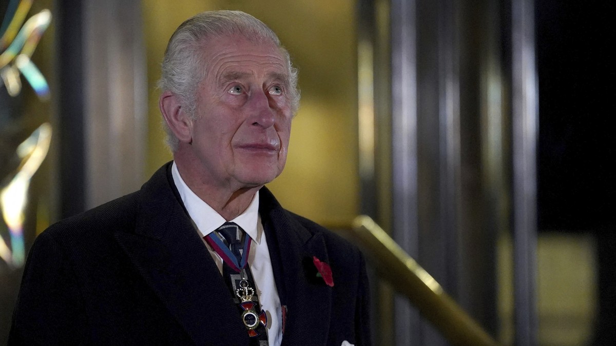 Britain's King Charles III unveils the statues of Queen Elizabeth II and Prince Phillip before The Royal British Legion Festival of Remembrance at Royal Albert Hall, London, Saturday Nov. 11, 202 ...