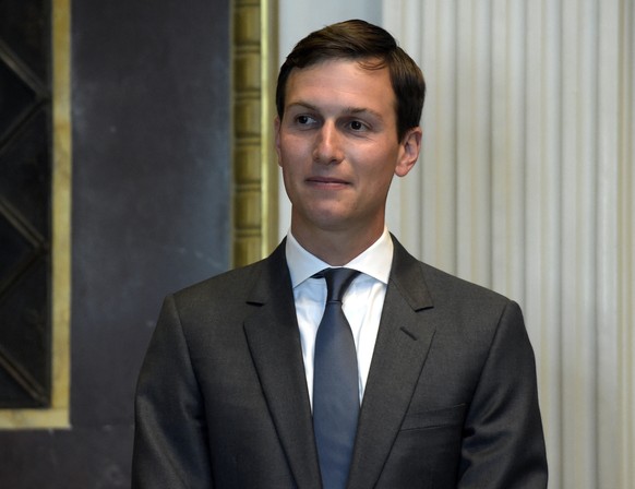 FILE - In this June 19, 2017, file photo White House senior adviser Jared Kushner listens during a meeting in the Indian Treat Room of the Eisenhower Executive Office Building on the White House compl ...