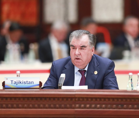 (190427) -- BEIJING, April 27, 2019 -- Tajik President Emomali Rahmon speaks at the leaders roundtable meeting of the Second Belt and Road Forum for International Cooperation at the Yanqi Lake International Convention Center in Beijing, capital of China, April 27, 2019. ) (BRF)CHINA-BEIJING-BELT AND ROAD FORUM-LEADERS ROUNDTABLE (CN) PangxXinglei PUBLICATIONxNOTxINxCHN  