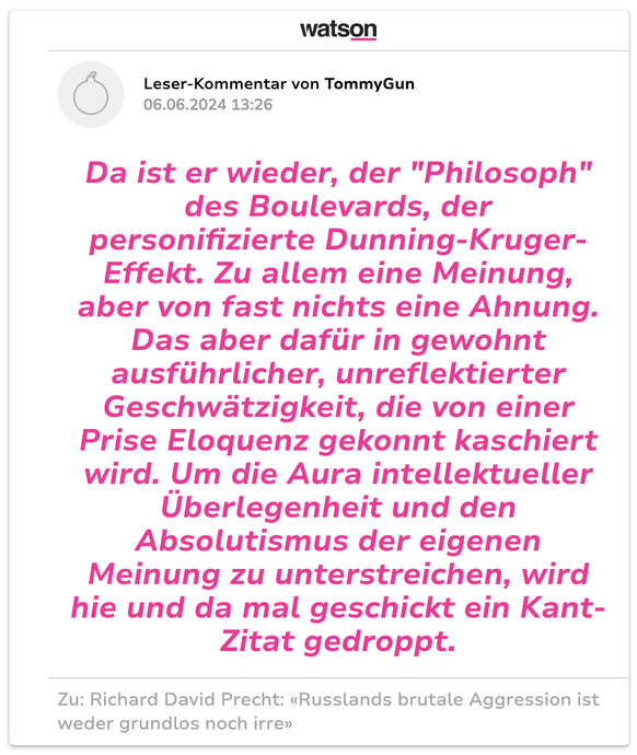 User-Kommentar zu Richard David Precht