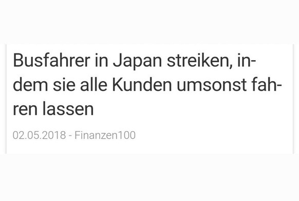 Winterthurer Busfahrer drohen mit Streik am Dienstagmorgen – das musst du wissen\nBin ich letztens mal drüber gestolpert, fand noch witzig, schlau und passt gerade 😉

Trifft die Chefs dann wohl auch, ...