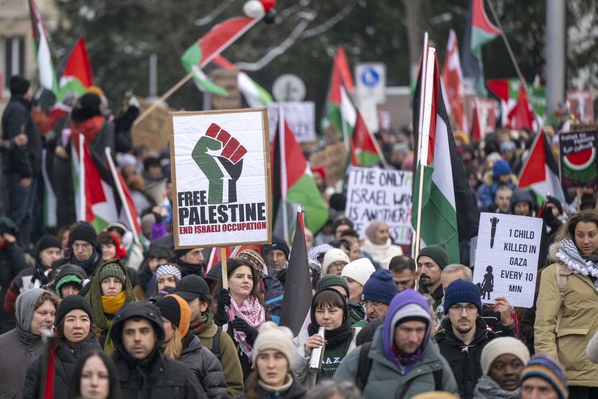 Manifestation pro Palestine à Bâle le 13.01.24