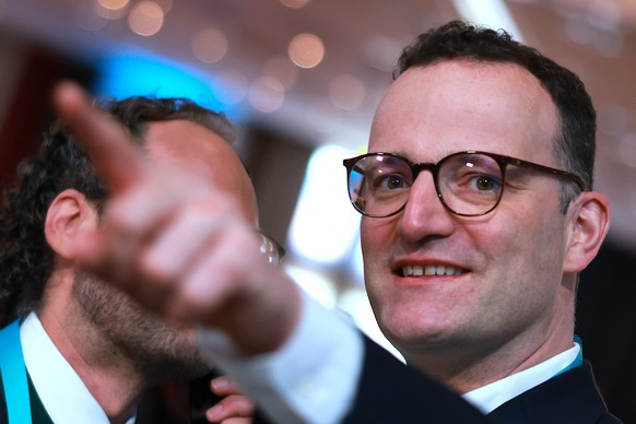 epa12060073 Designated CDU fraction leader Jens Spahn arrives at the meeting of the Federal Committee of the Christian Democratic Union (CDU) in Berlin, Germany, 28 April 2025. The CDU plans to finali ...