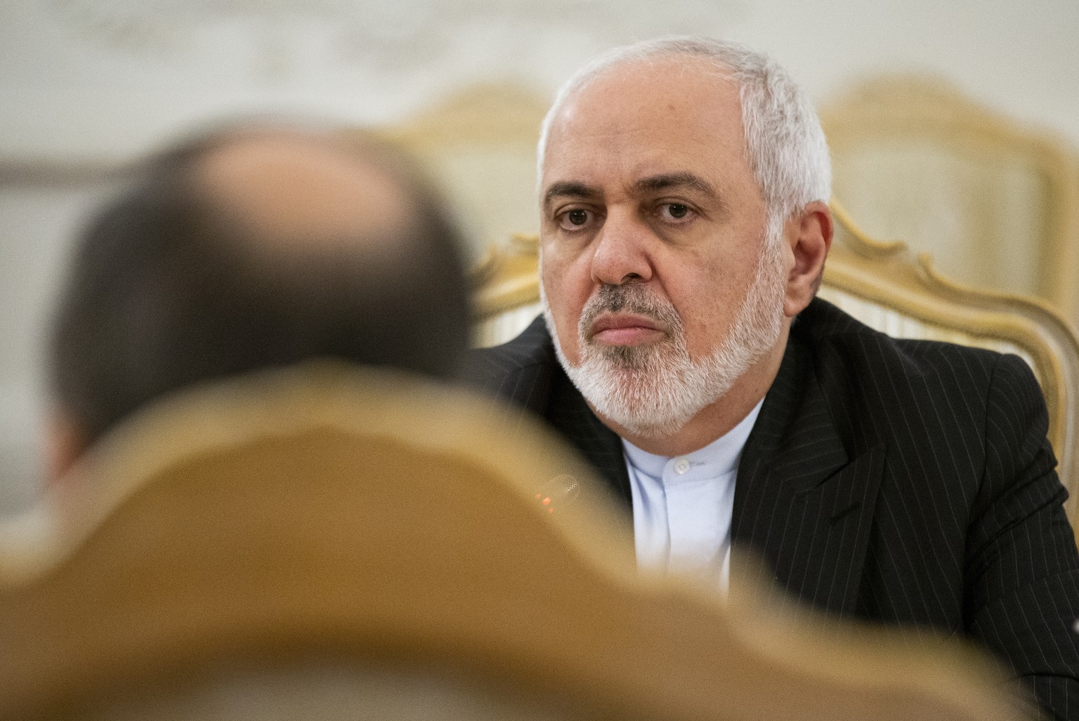 Iranian Foreign Minister Mohammad Javad Zarif listens to Russian Foreign Minister Sergey Lavrov during their talks in Moscow, Russia, Monday, Dec. 30, 2019. (AP Photo/Alexander Zemlianichenko)
Mohamma ...