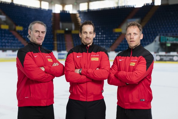 Das aktuelle Trainer-Trio (v.l.n.r): Felix Hollenstein, Patrick Fischer und Reto von Arx.