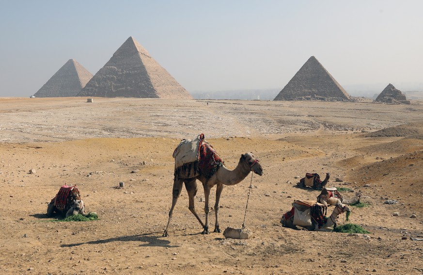 epa08811076 General view of the Giza Pyramids, in Giza, Egypt, 10 November 2020. EPA/KHALED ELFIQI