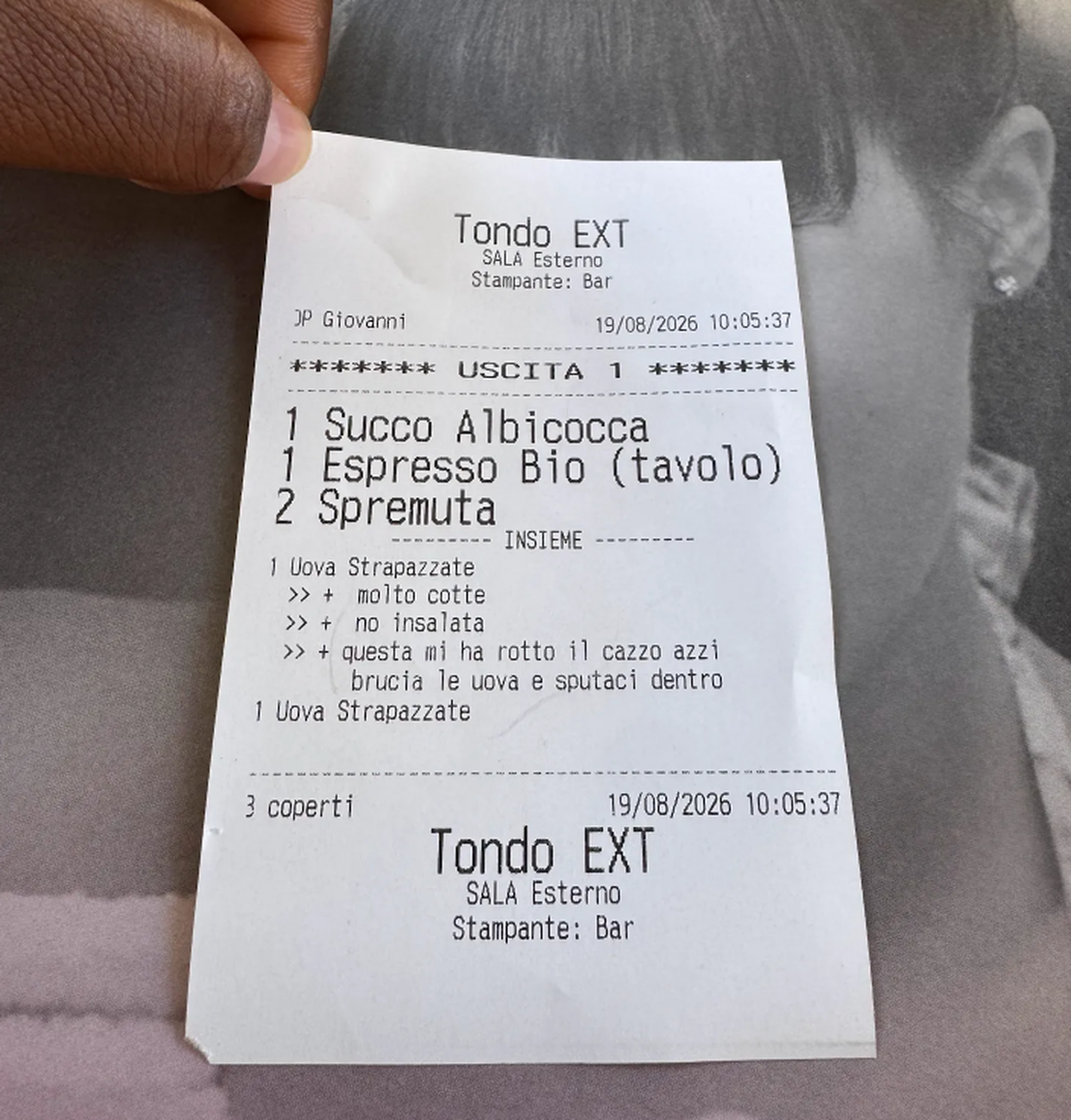 Beleg Restaurant Italien
