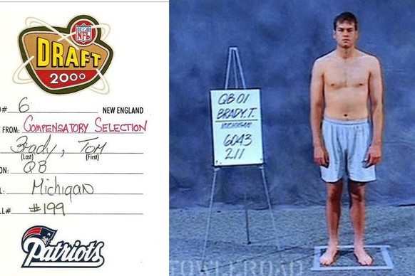 Nein, wie ein Superstar sah Brady vor dem Draft nicht aus.