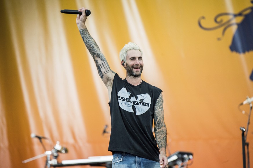 Adam Levine of Maroon 5 performs at the New Orleans Jazz and Heritage Festival on Saturday, April 29, 2017, in New Orleans. (Photo by Amy Harris/Invision/AP)