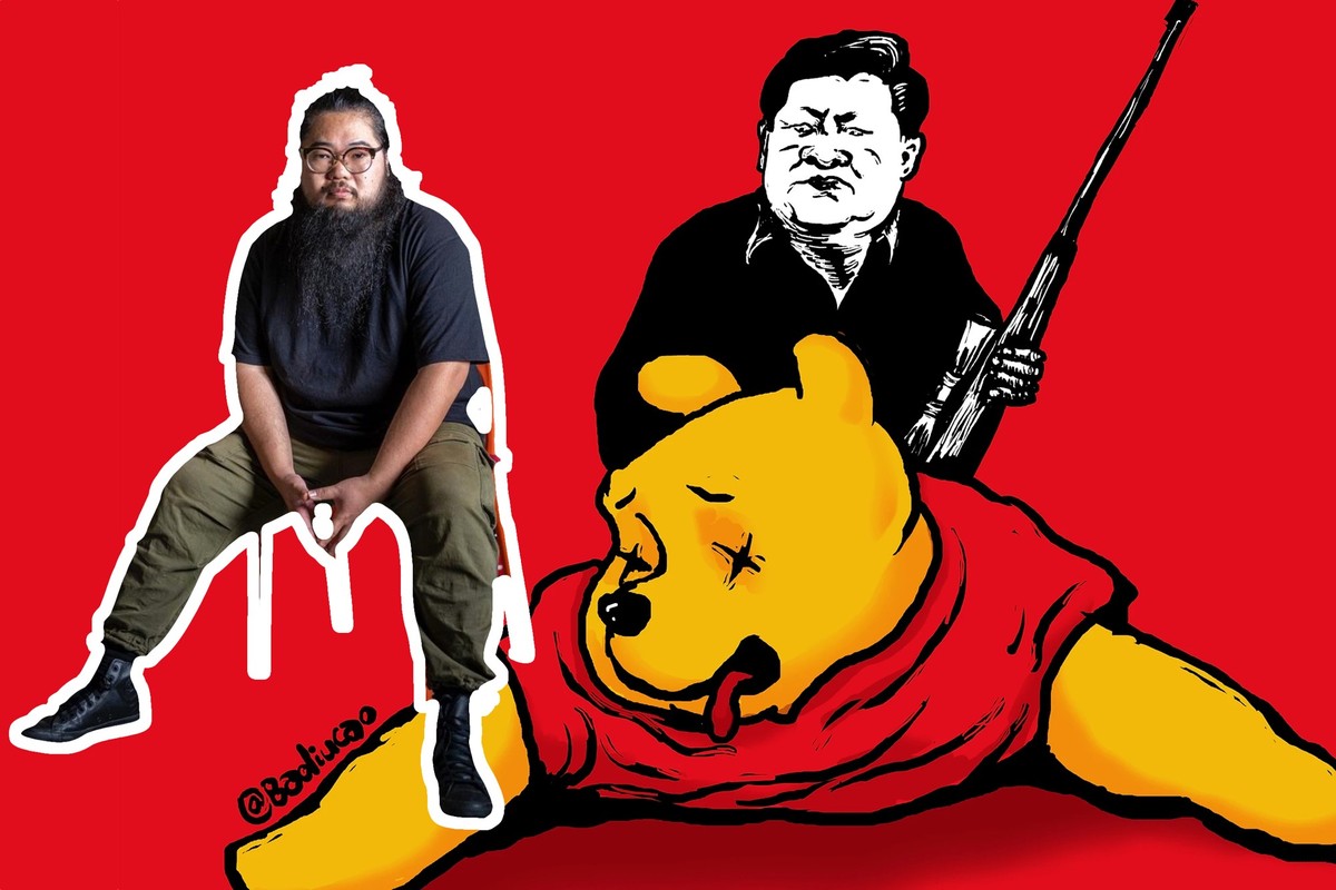 Der chinesische Künstler Badiucao prangert Menschenrechtsverletzungen durch Xi Jinping an.