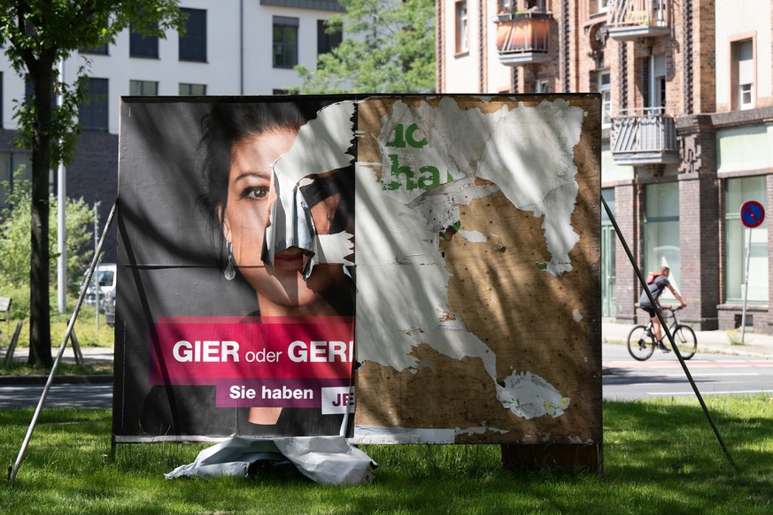 10.06.2024, Sachsen, Dresden: Ein zerst
