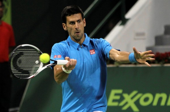 Tennis - Qatar Open - Men&#039;s Singles - Jan-Lennard Struff of Germany v Novak Djokovic of Serbia - Doha, Qatar - 2/1/2017 - Djokovic in action. REUTERS/Ibraheem Al Omari