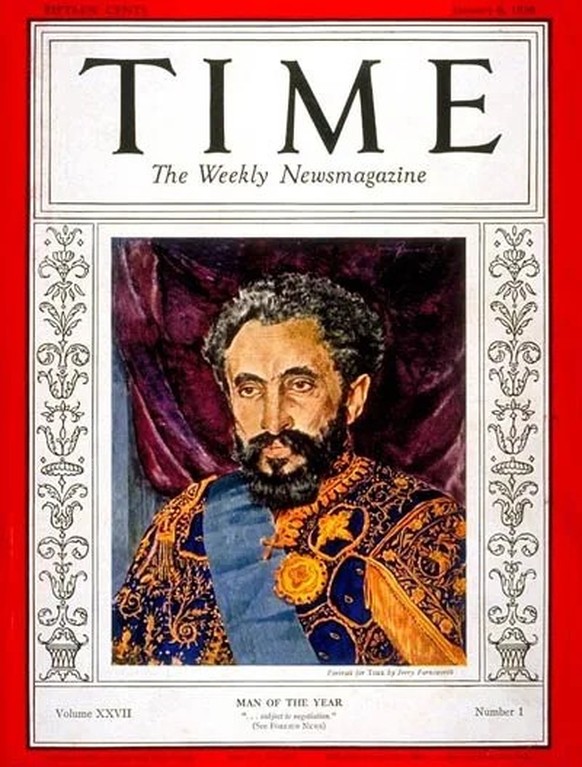 Haile Selassie wurde im Januar 1936 vom Time Magazine zum «Man oft the Year» erkoren.
https://commons.wikimedia.org/wiki/File:Haile_Selassie_Time_cover_1936.jpg