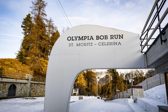 La cabane de depart de la piste de bobsleigh &quot;Olympia Bob Run St. Moritz-Celerina&quot; le mercredi 18 decembre 2024 a St. Moritz dans le canton des Grisons. La piste de bobsleigh de St. Moritz-C ...