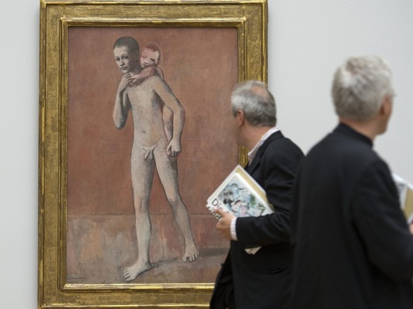 The artwork &quot;Les deux freres&quot; (1906) by Spanish painter Pablo Picasso (1881-1973) in the Kunstmuseum, the art museum, in Basel, Switzerland, on Friday, March 15, 2013. The exhibition &quot;T ...