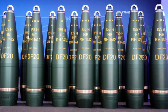 FILE - Artillery shells of German arms manufacturer Rheinmetall are displayed in Unterluess, Germany, Wednesday, Aug. 27, 2025. (AP Photo/Markus Schreiber, File)
Global Arms Sales