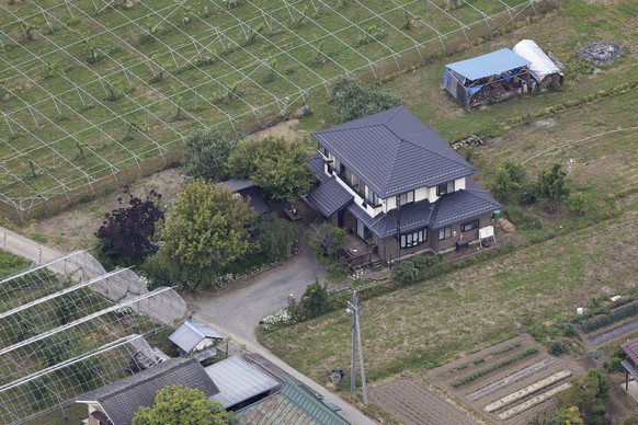 This shows a house where a man with a rifle and knife had holed up in Nakano, Nagano prefecture, central Japan Friday morning, May 26, 2023. Police said that they arrested the man armed with a rifle a ...