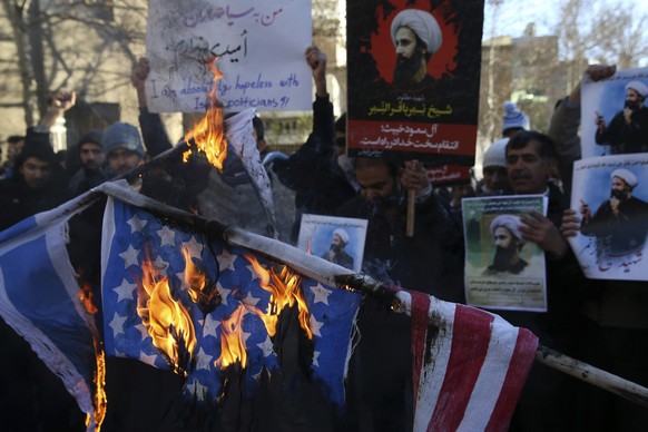 Proteste in Teheran vor der saudischen Botschaft am 3. Januar.