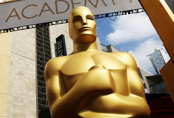 FILE - An Oscar statue appears outside the Dolby Theatre for the 87th Academy Awards in Los Angeles on Feb. 21, 2015. (Photo by Matt Sayles/Invision/AP, File)
Oscars - AEG