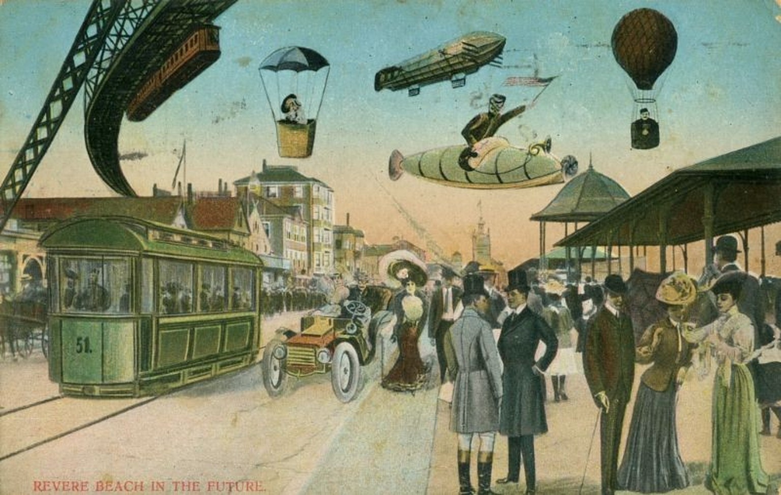 Zukunftsvorstellungen auf Postkarten um 1900
