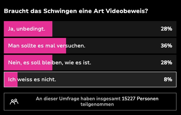 ESAF: Poll &quot;Braucht das Schwingen eine Art Videobeweis?&quot;.