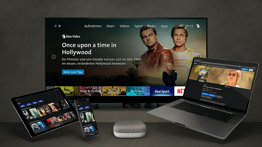 Die neu als «Blue» vermarkteten Inhalte sind per App auf Mobilgeräten und Smart-Fernsehern verfügbar. Zumindest vorläufig allerdings nicht auf der Set-Top-Box Apple TV.