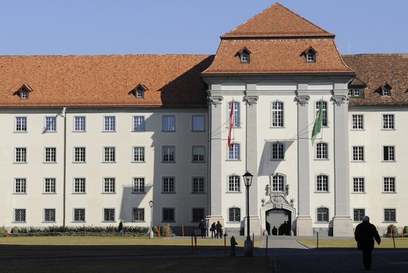 Die neue Pfalz, ein Teil des St. Galler Regierungsgebaeudes , aufgenommen am 20. Februar 2008 in St. Gallen. (KEYSTONE/Regina Kuehne)