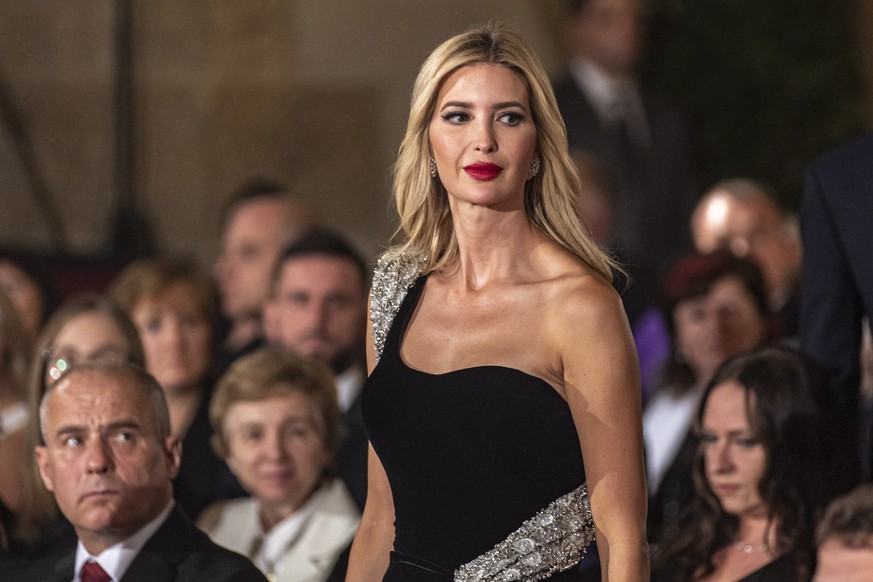 epa10272007 Ivanka Trump arrives for awarding of state orders and medals at Prague Castle in Prague, Czech Republic, 28 October 2022. Ivanka Trump and Donald Trump Jr. received the Medal of merit in-m ...