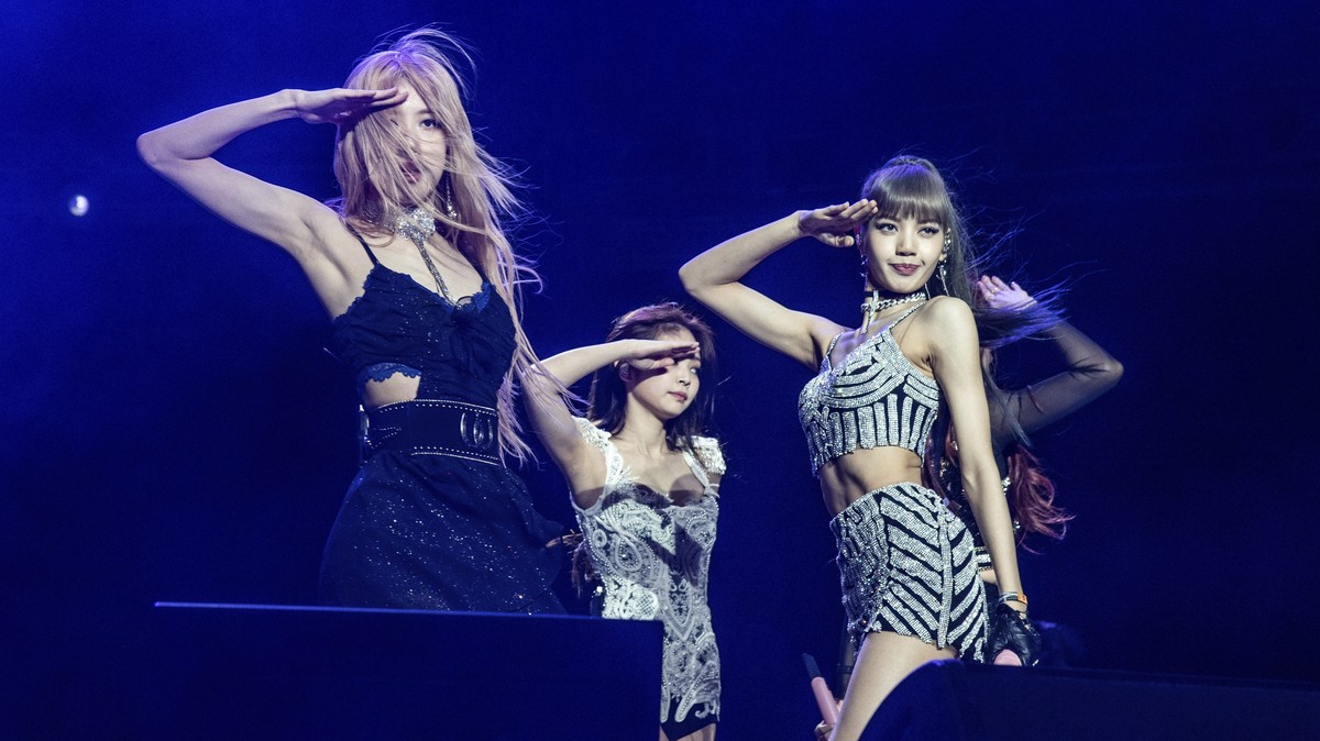 FILE - Rose, from left, Jenni Kim, and Lisa of Blackpink perform at the Coachella Music &amp; Arts Festival in Indio, Calif. on April 12, 2019. Blackpink will headline at the 2023 Coachella Valley Mus ...