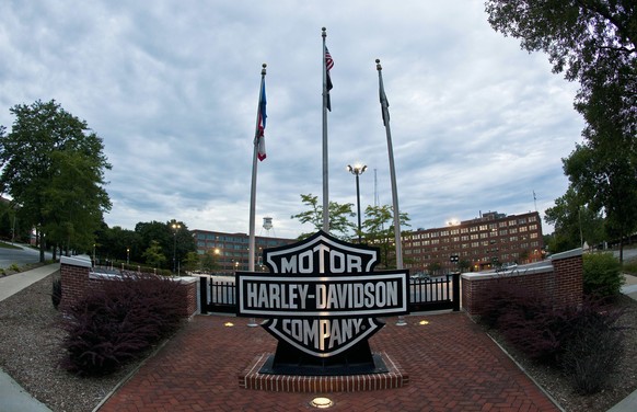 FILE - In this July 19, 2010, file photo, a sign is seen outside the Harley-Davidson headquarters in Milwaukee. Harley-Davidson is offering free motorcycles for those who join its 2018 summer internsh ...