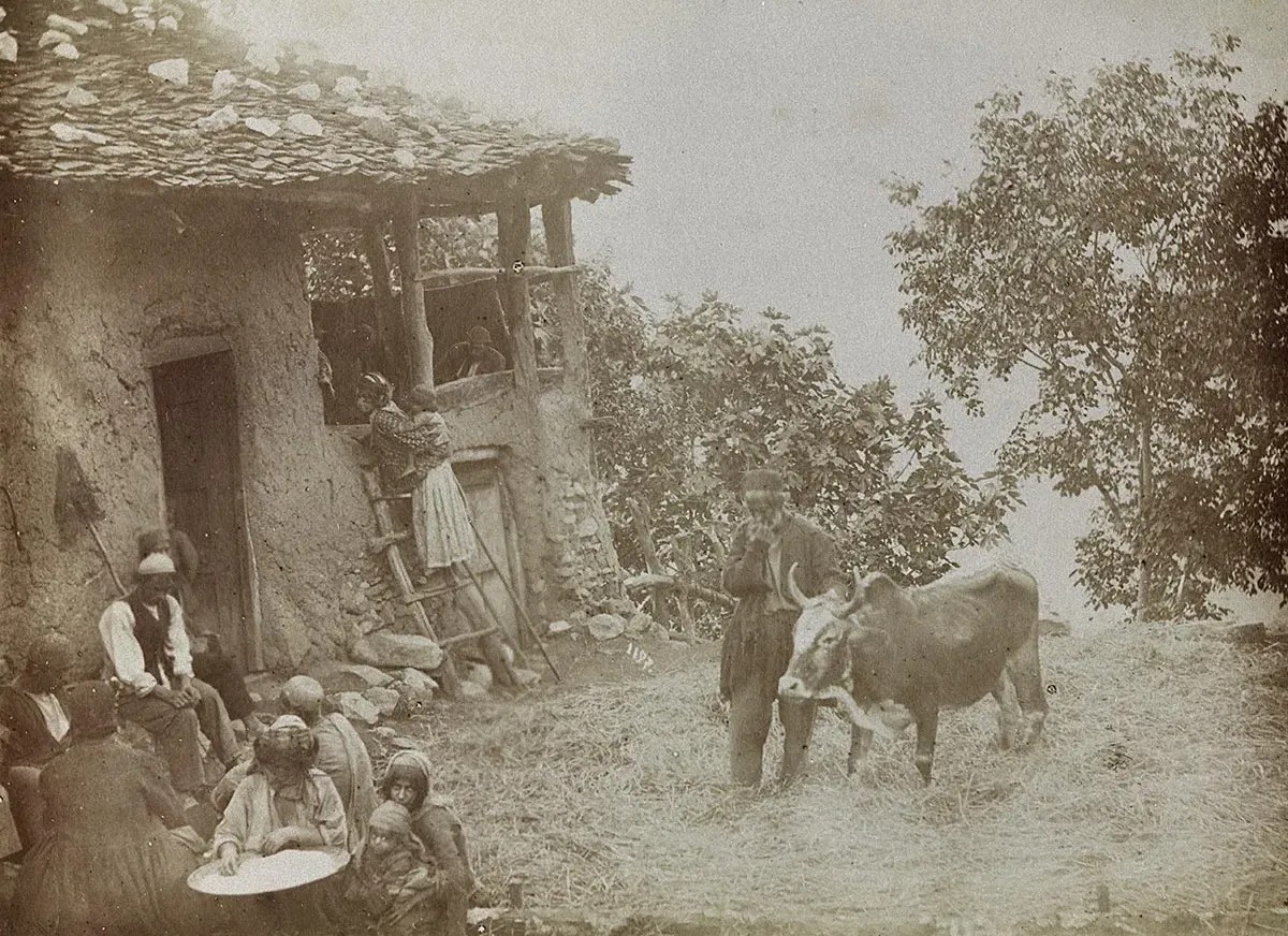 Ländliche Szene aus Sultanabad, aufgenommen in der zweiten Hälfte des 19. Jahrhunderts.
https://rietberg.ch/en/collections/2023-10-74