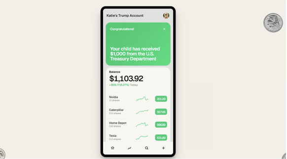 Unter 18 Jährige sollen ab dem 4 Juli nach dem Eröffnen eines Trump-Sparkontos 1000 Dollar erhalten.