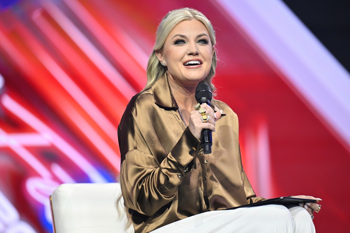 Erika Kirk speaks during Turning Point USA's AmericaFest 2025, Sunday, Dec. 21, 2025, in Phoenix. (AP Photo/Jon Cherry)
Turning Point