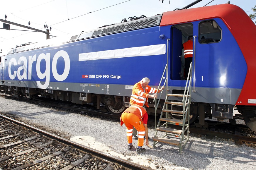 ARCHIVBILD ZUR MEDIENKONFERENZ VON SBB CARGO UEBER DIE ZUKUNFTSAUSSICHTEN DES UNTERNEHMENS, AM DONNERSTAG, 1. MAERZ 2018 - Das Logo von SBB Cargo International anlaesslich der offiziellen Eroeffnung d ...