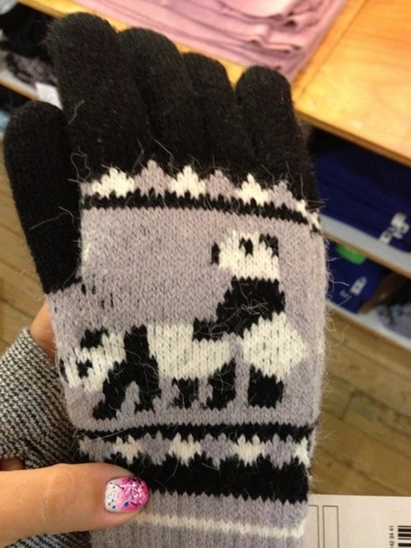 Panda Handschuhe lustig